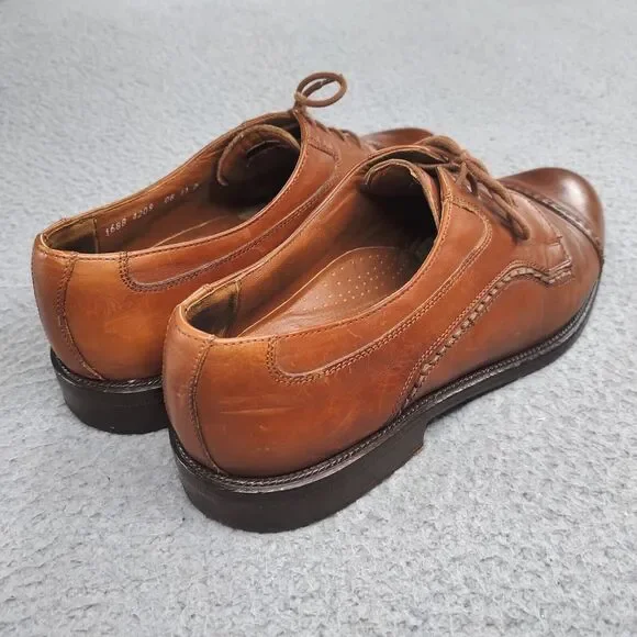 Cable & Co Executive Cap Toe Oxford Dress Shoes Brown Leather Lace Up Mens 11 D - Picture 3 of 16